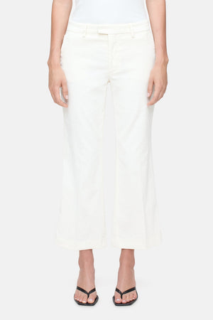 Pantalon slim wharton velours fin ivory CLOSED