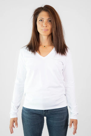 Tee-shirt col v chloé en mid jersey ANONYME APPAREL