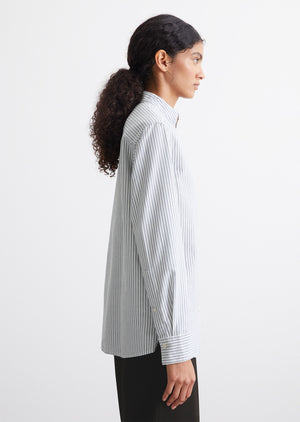 Blouse rayée à col montant regular en qualité Oxford MARC O'POLO