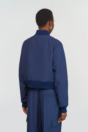 Manteau Blouson aviateur bleu univers SEMI COUTURE