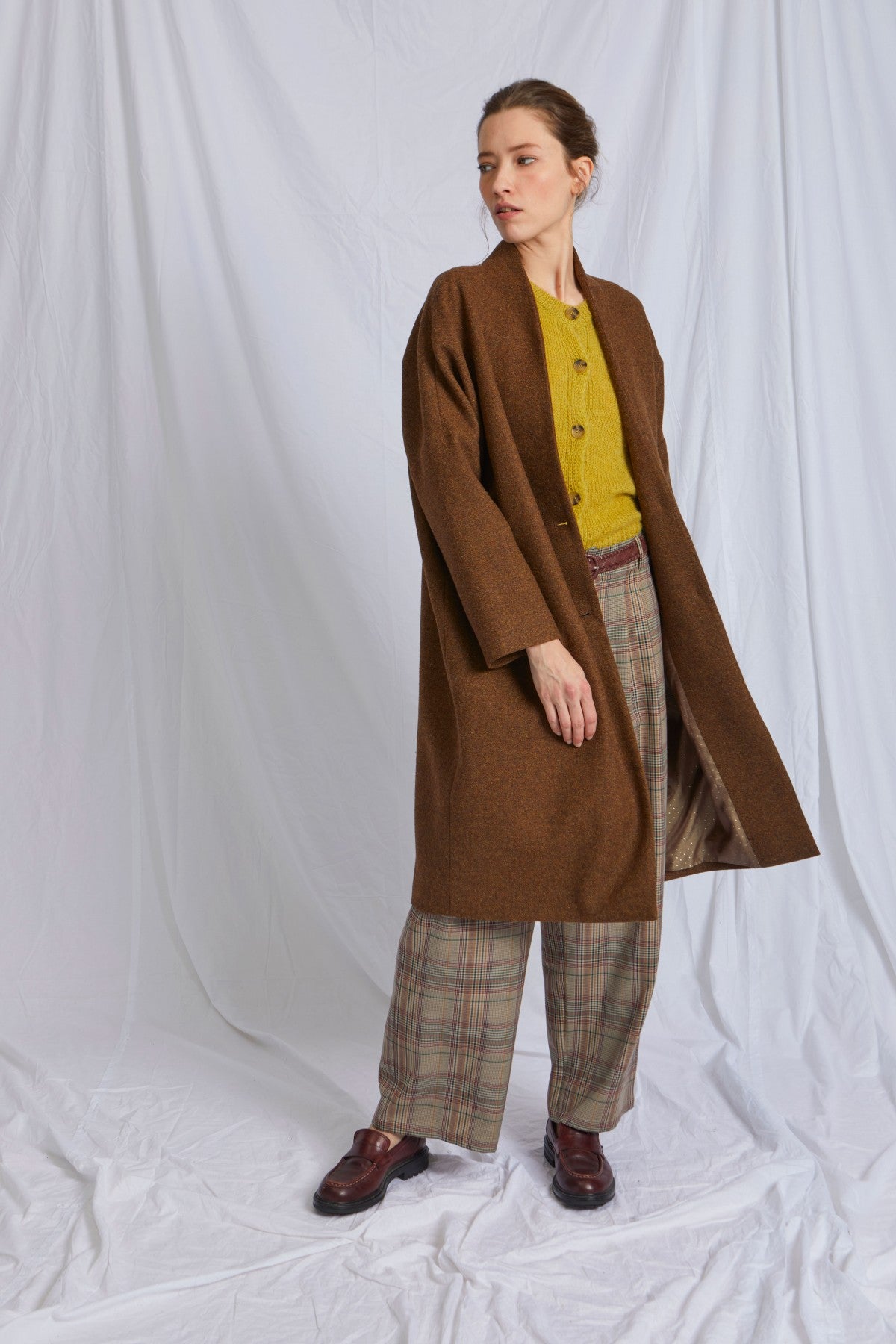 Manteau ludivine laine polyester brownie BELLA JONES