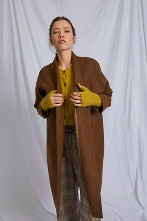 Manteau ludivine laine polyester brownie BELLA JONES