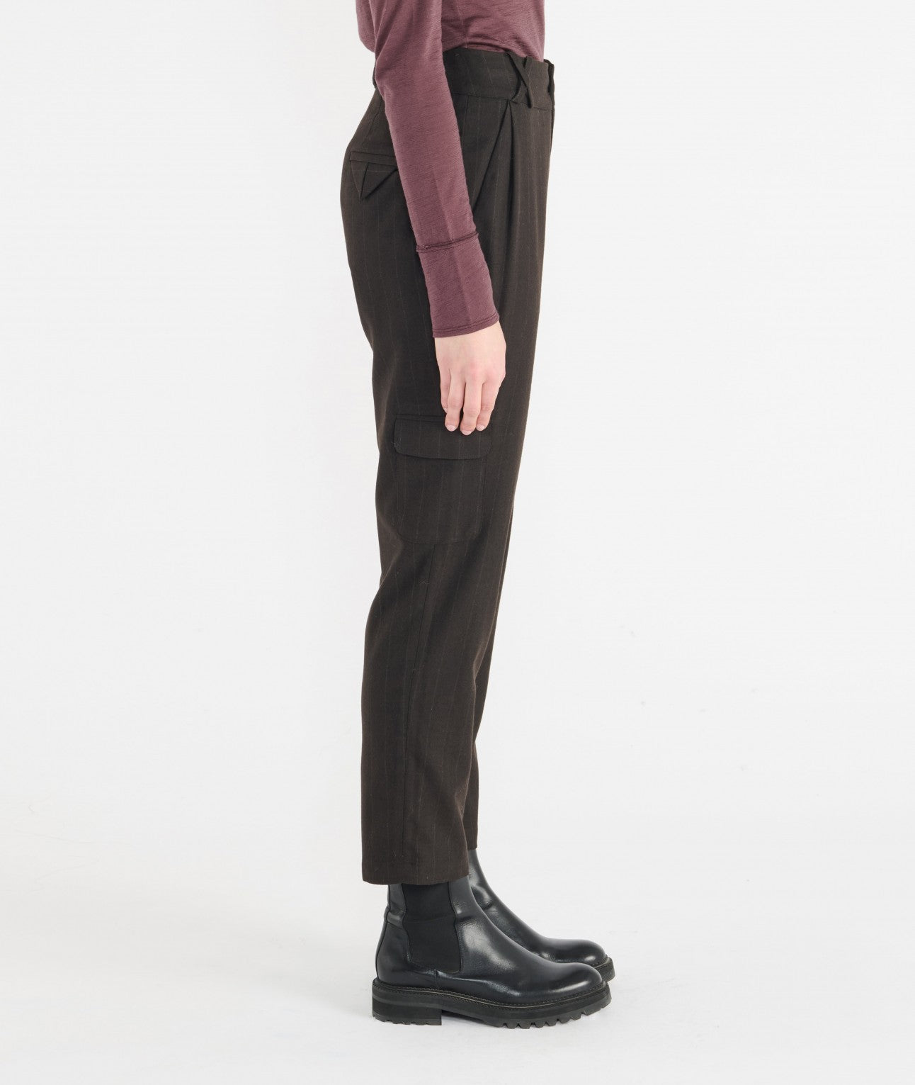 Pantalon Vittorio polyester  Choco HANA SAN